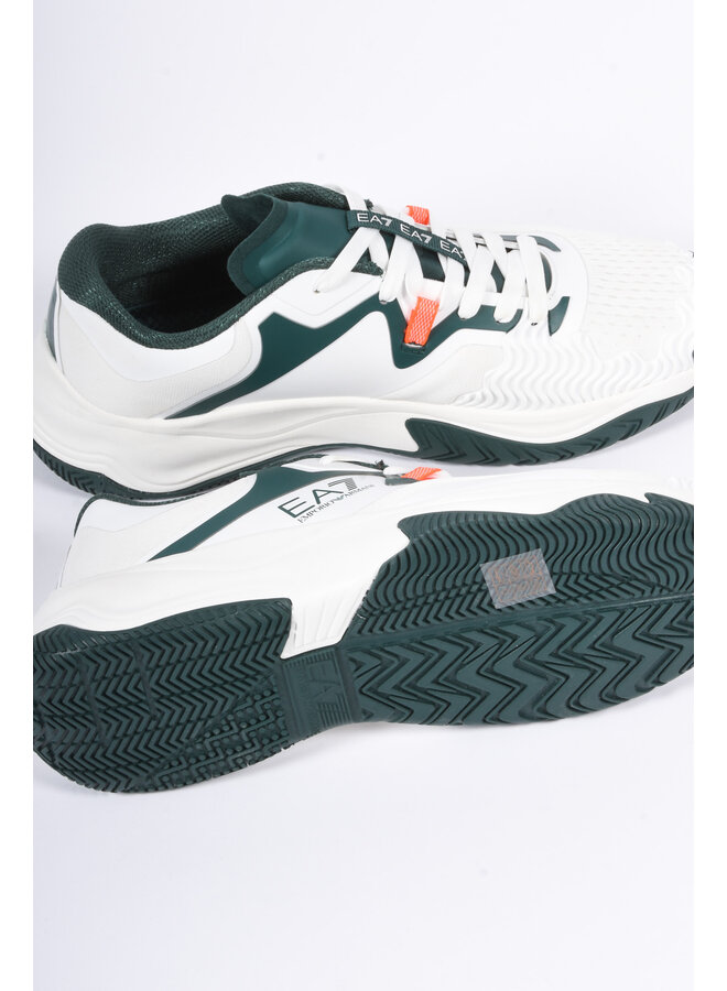 EA7 FW25 - Padel / Tennis Sneakers X8X248 - White / Green