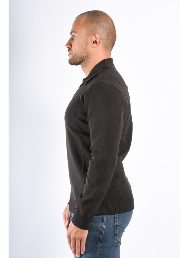 Drykorn FW25 - Half Zip Longsleeve Knit Polo Gavvin - Brown