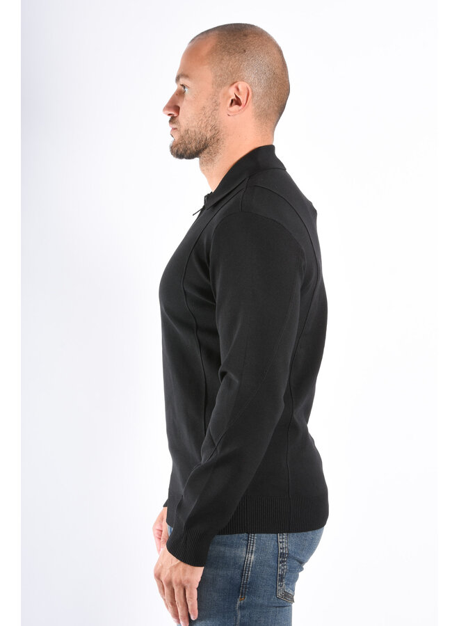 Drykorn FW25 - Half Zip Longsleeve Knit Polo Gavvin - Black