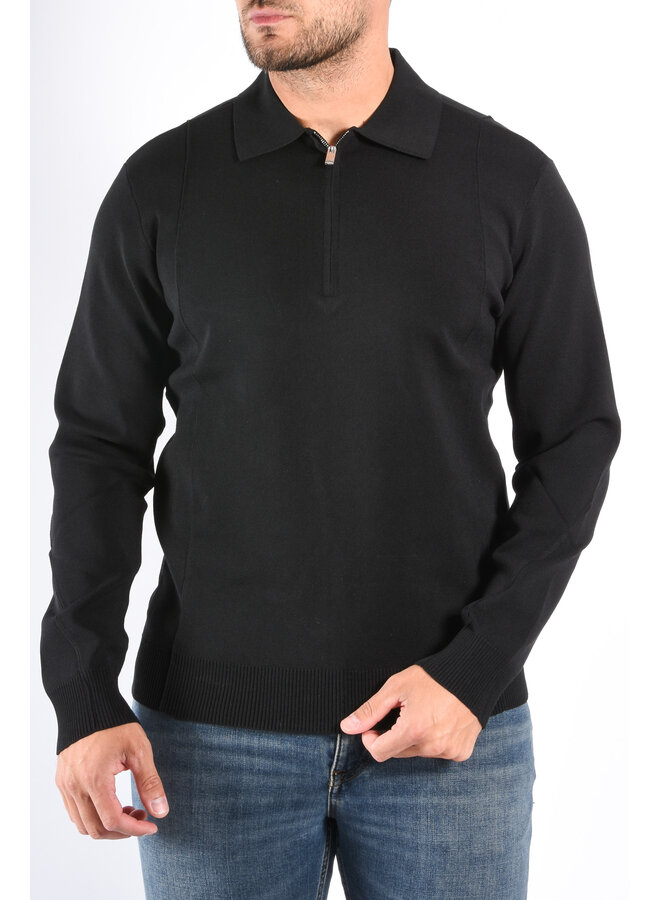 Drykorn FW25 - Half Zip Longsleeve Knit Polo Gavvin - Black