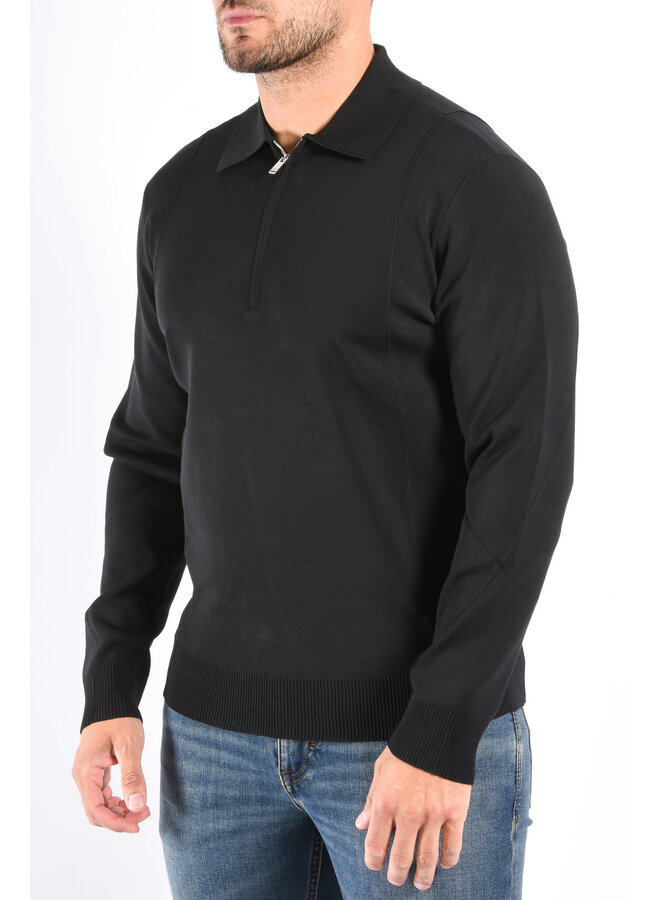 Drykorn FW25 - Half Zip Longsleeve Knit Polo Gavvin - Black