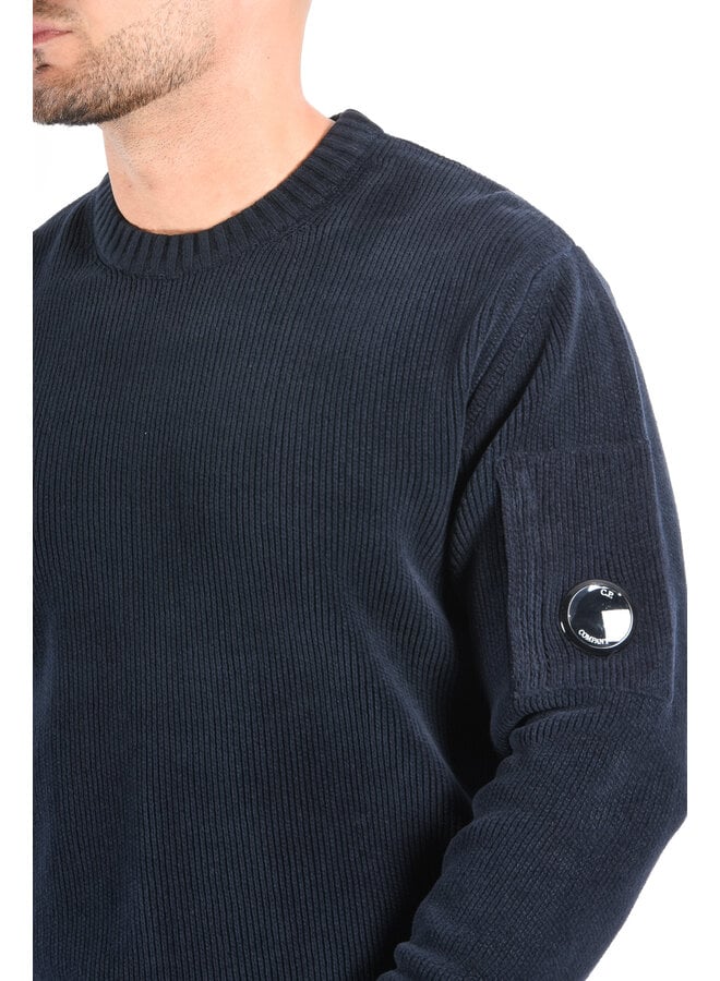 CP Company FW25 Knitwear Sweater Chenille Cotton - Total Eclipse