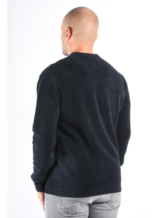 CP Company FW25 Knitwear Sweater Chenille Cotton - Total Eclipse