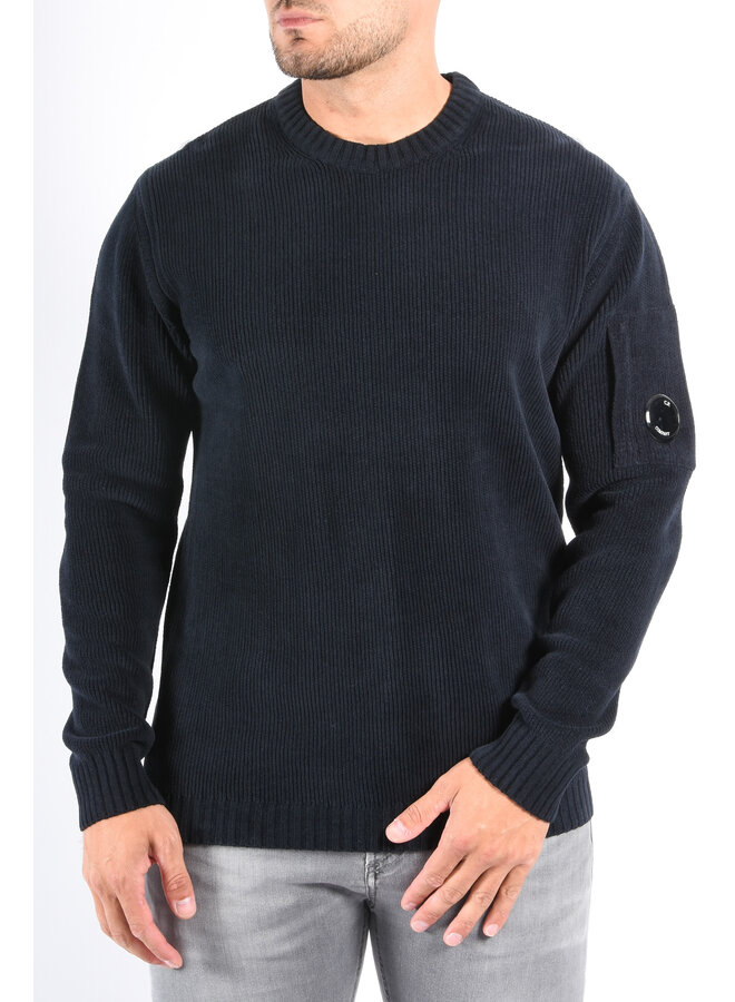 CP Company FW25 Knitwear Sweater Chenille Cotton - Total Eclipse