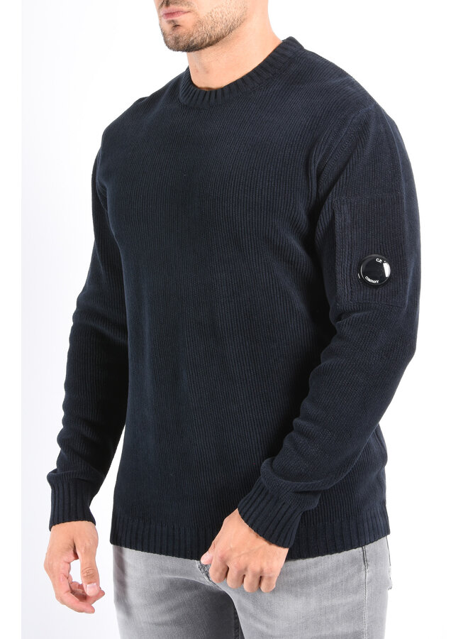 CP Company FW25 Knitwear Sweater Chenille Cotton - Total Eclipse