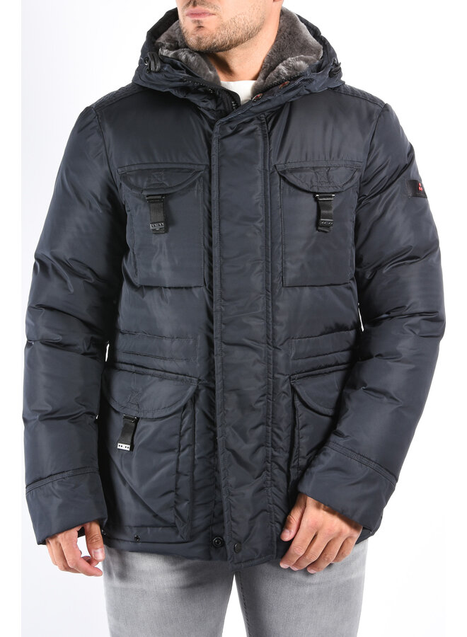 Peuterey FW25 - Aiptek NBE 03 Fur Jacket - Dark Blue