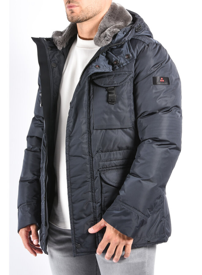 Peuterey FW25 - Aiptek NBE 03 Fur Jacket - Dark Blue