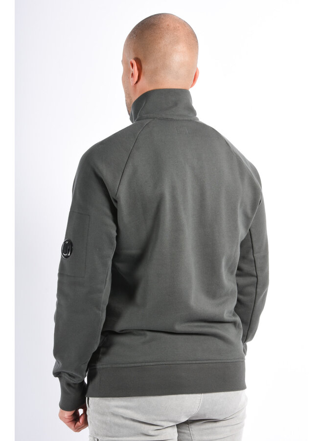 CP Company FW25 - Diagonal Raised Fleece Half Zip Sweater - Dark Shadow
