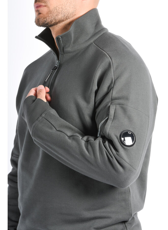 CP Company FW25 - Diagonal Raised Fleece Half Zip Sweater - Dark Shadow