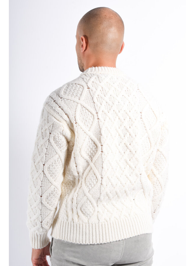 CP Company FW25 - Soft Shetland Wool Sweater - Gauze White