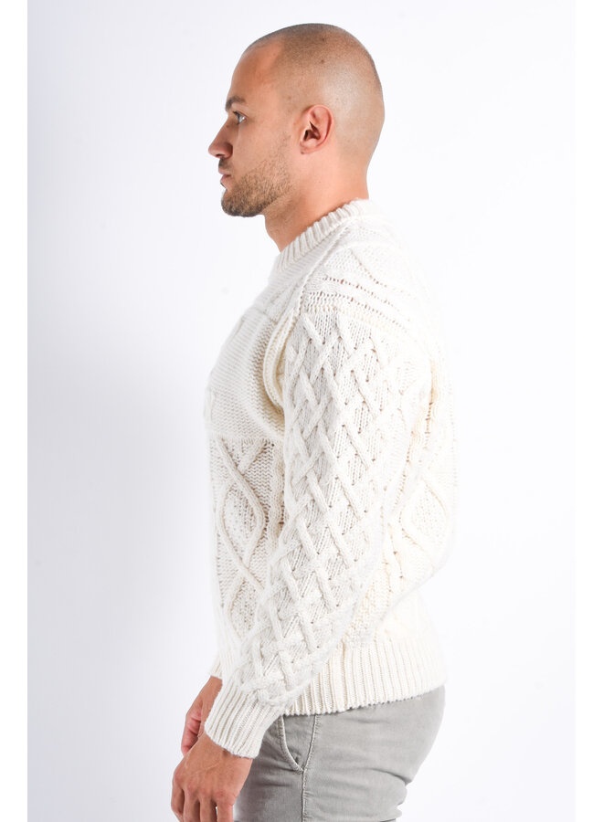CP Company FW25 - Soft Shetland Wool Sweater - Gauze White