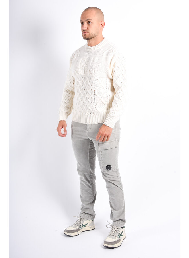 CP Company FW25 - Soft Shetland Wool Sweater - Gauze White