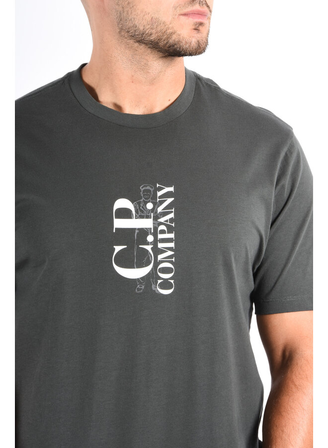 CP Company FW25 T-Shirt In Jersey 30/1 - Dark Shadow