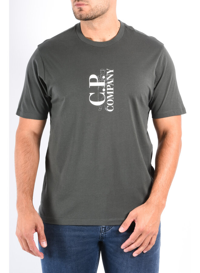 CP Company FW25 T-Shirt In Jersey 30/1 - Dark Shadow