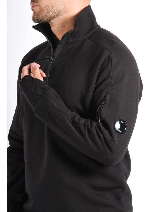 CP Company FW25 - Diagonal Raised Fleece Half Zip Sweater - Black