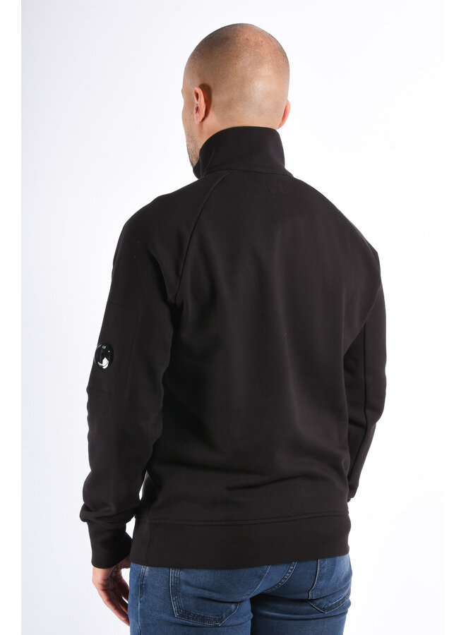 CP Company FW25 - Diagonal Raised Fleece Half Zip Sweater - Black