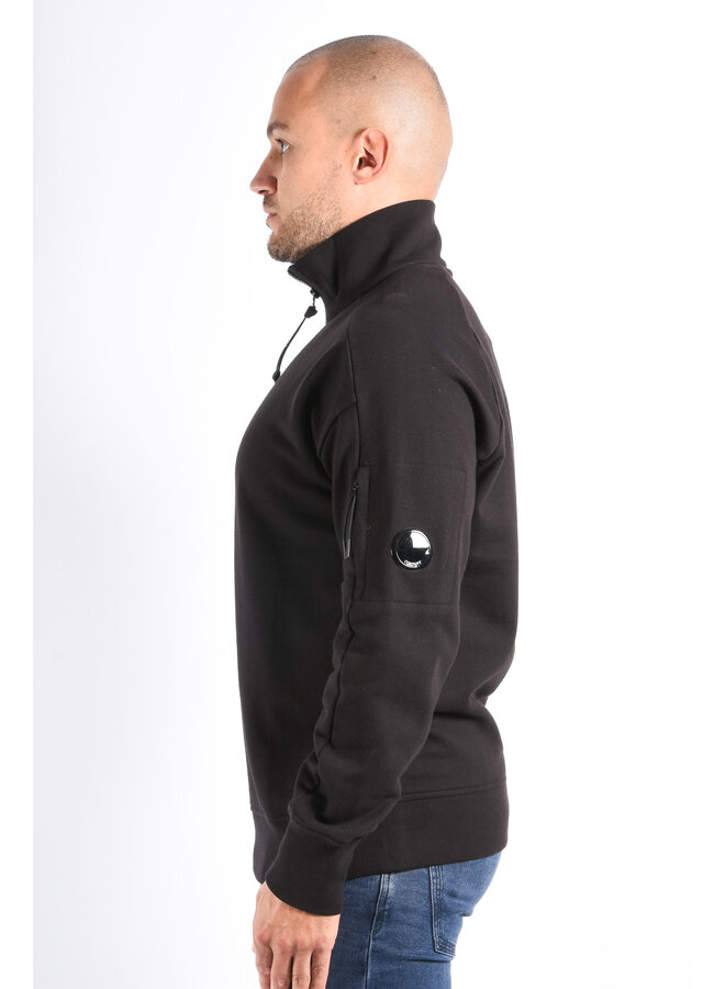 CP Company FW25 - Diagonal Raised Fleece Half Zip Sweater - Black