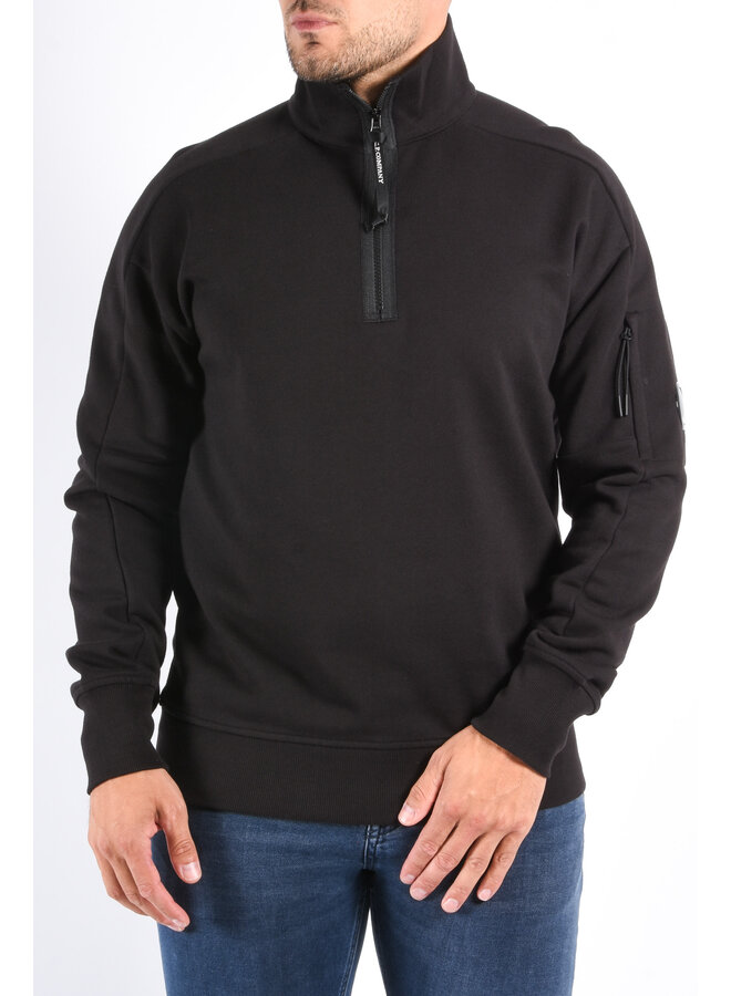 CP Company FW25 - Diagonal Raised Fleece Half Zip Sweater - Black