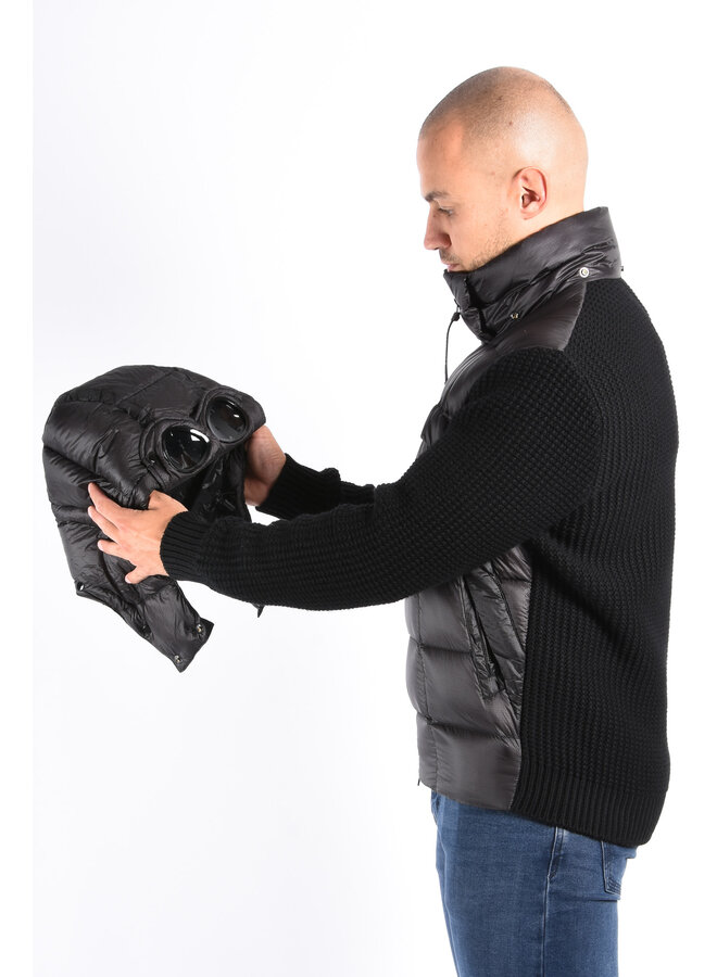 CP Company FW25 - Knitwear Goggle Jacket Merino Wool - Black