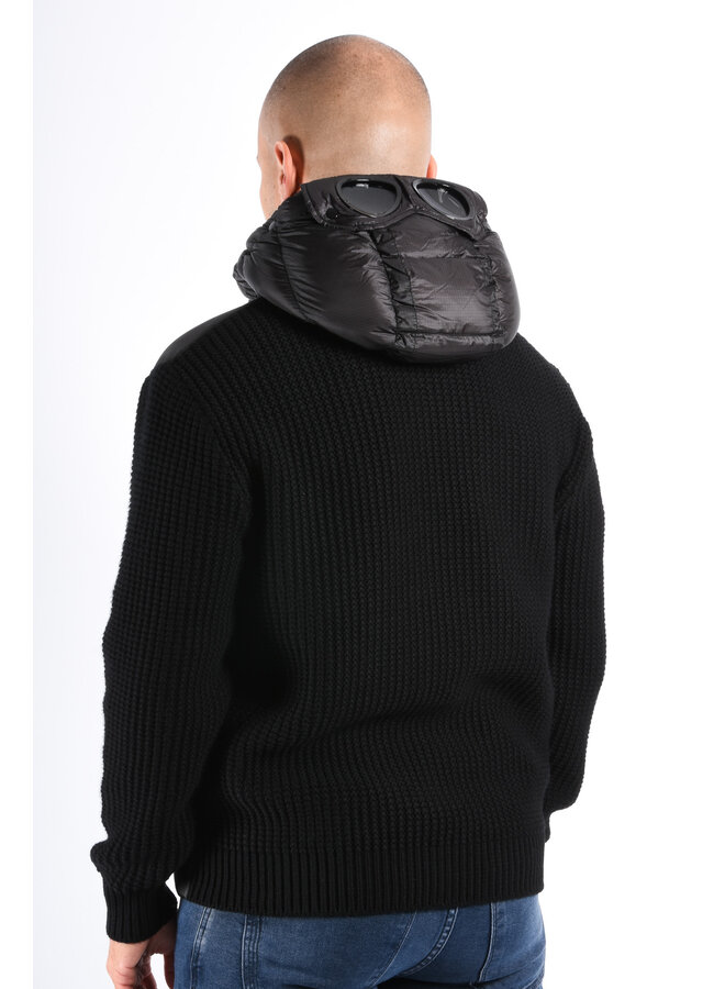 CP Company FW25 - Knitwear Goggle Jacket Merino Wool - Black