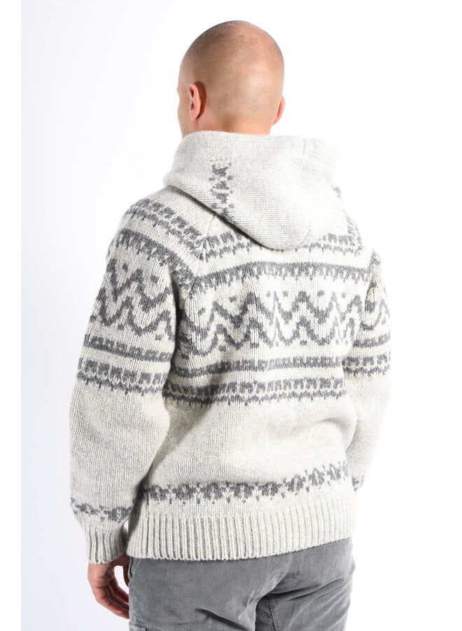 CP Company FW25 - Jacquard Wool Hoodie - Grey