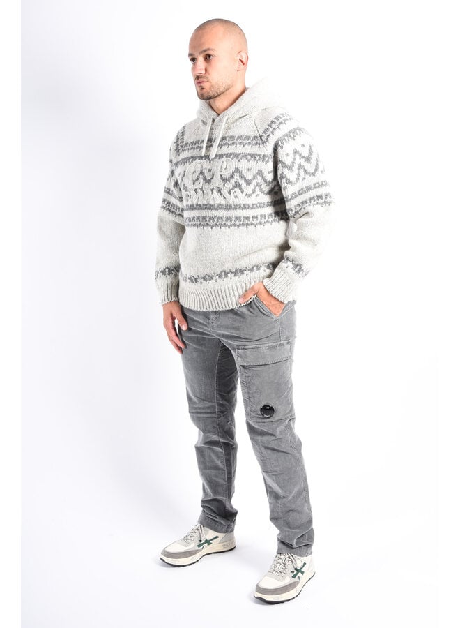 CP Company FW25 - Jacquard Wool Hoodie - Grey
