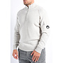 CP Company FW25 Half Zipped Lambswool Knit - Off White Melange