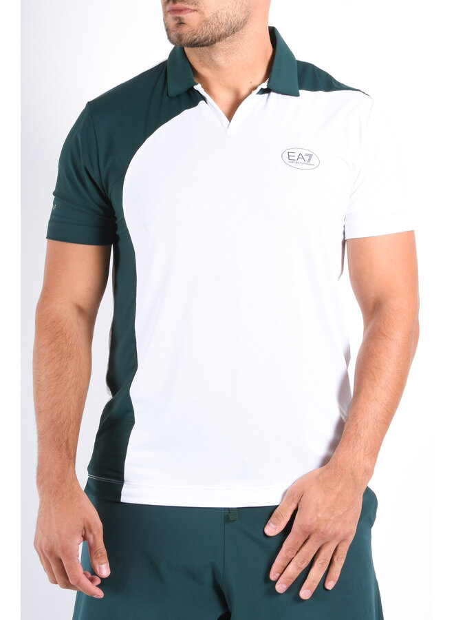 EA7 FW25 - Sport Polo Ventus7 7M000842 - White / Green