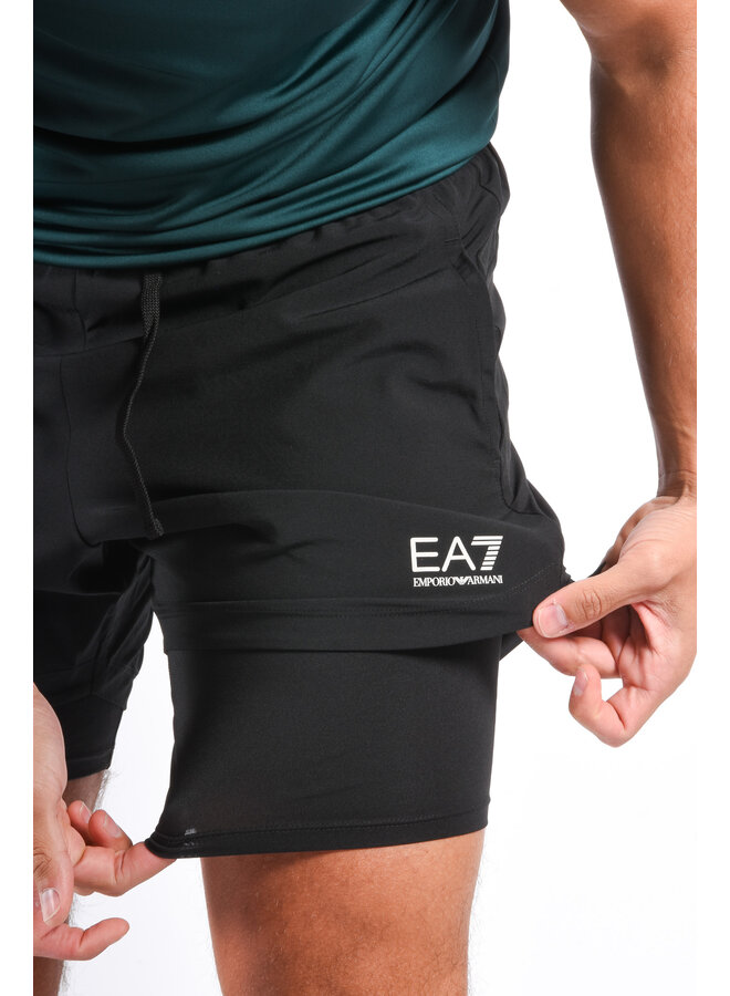 EA7 FW25 - 2in1 Vigor7 Sport Shorts 8NPS09 - Black