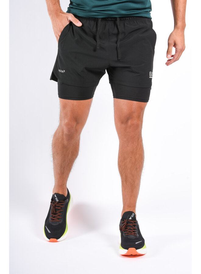 EA7 FW25 - 2in1 Vigor7 Sport Shorts 8NPS09 - Black
