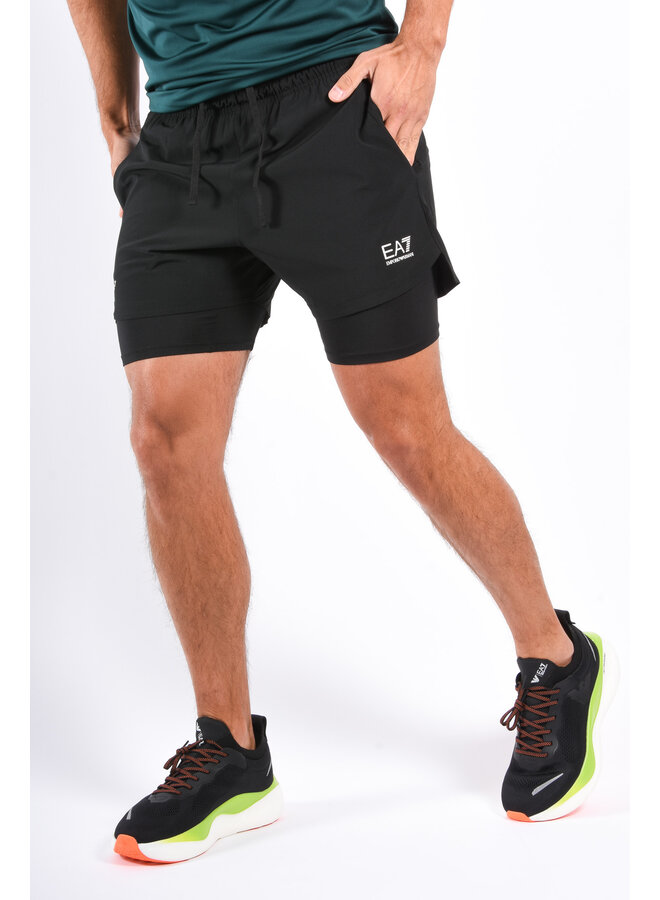 EA7 FW25 - 2in1 Vigor7 Sport Shorts 8NPS09 - Black