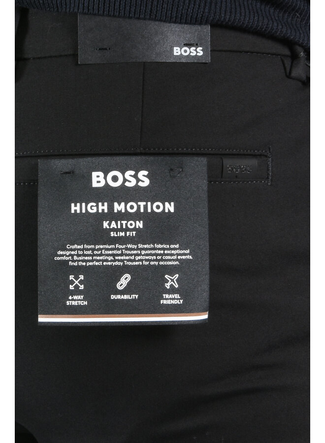 BOSS - Slim Fit Stretch Cotton Trousers P Kaiton1 Zip - Black