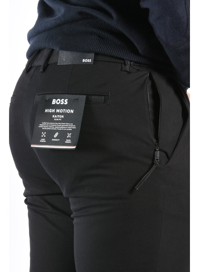 BOSS - Slim Fit Stretch Cotton Trousers P Kaiton1 Zip - Black