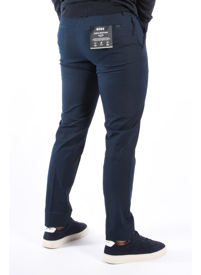 BOSS - Slim Fit Stretch Cotton Trousers P Kaiton1 Zip - Dark Blue