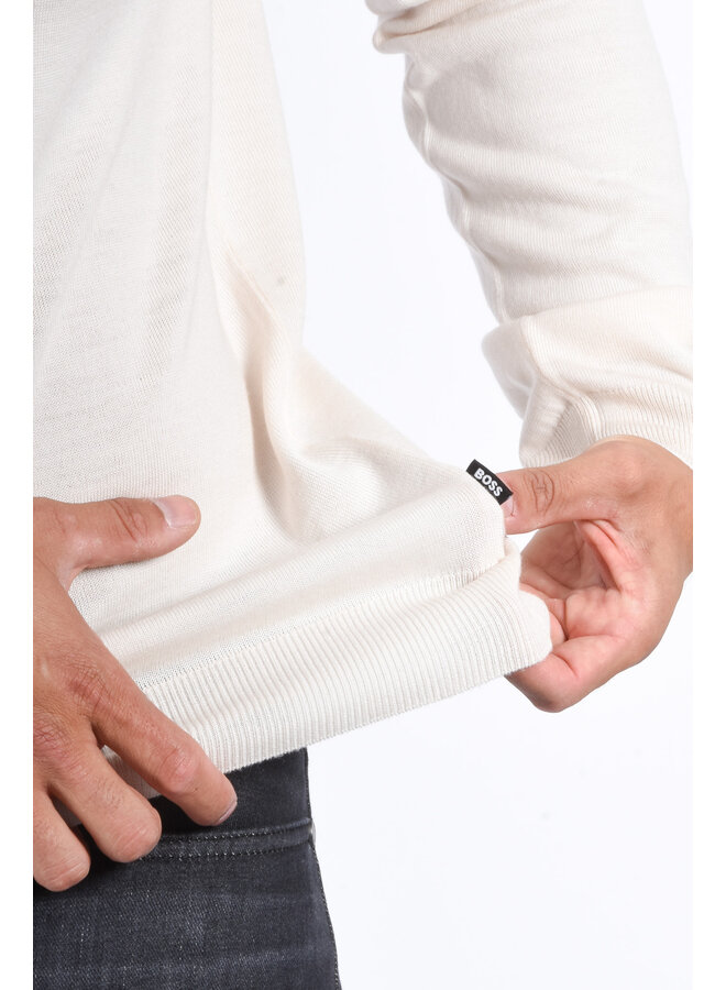 BOSS FA25 - Knit Half Zip Sweater Ebenji - Beige