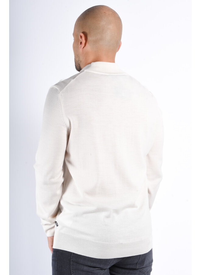 BOSS FA25 - Knit Half Zip Sweater Ebenji - Beige
