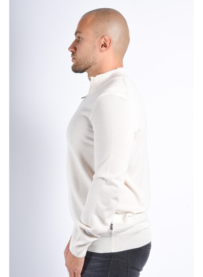 BOSS FA25 - Knit Half Zip Sweater Ebenji - Beige