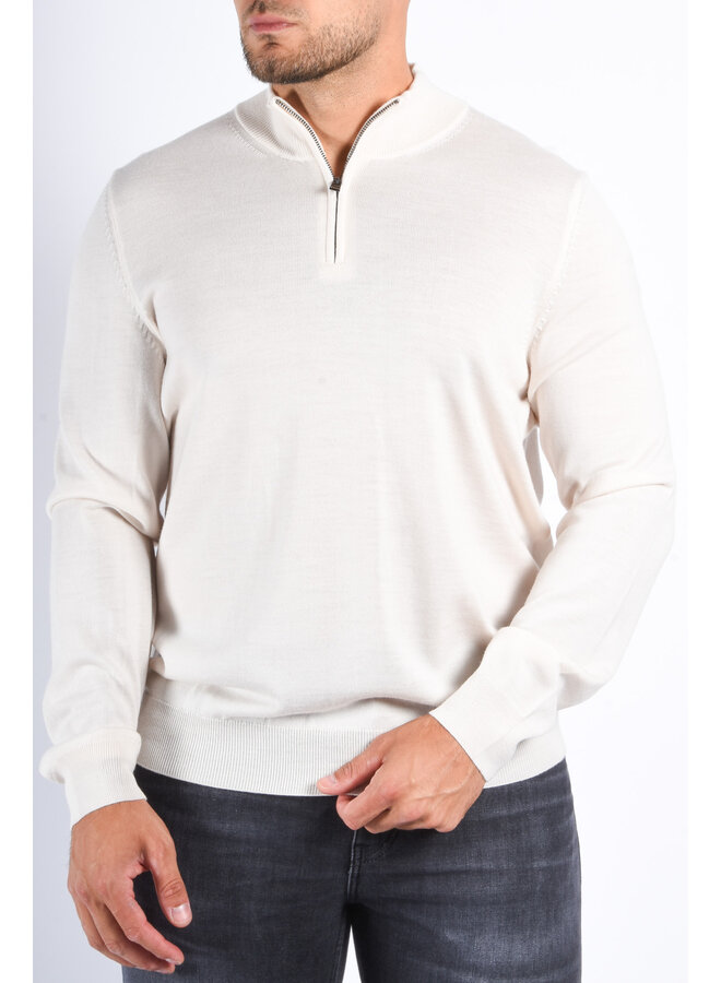BOSS FA25 - Knit Half Zip Sweater Ebenji - Beige