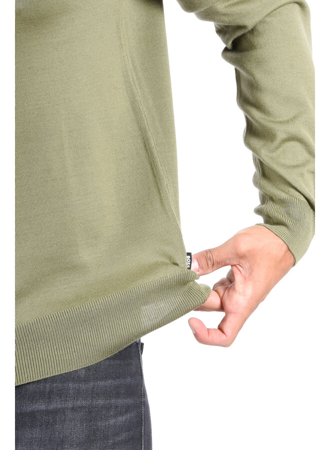 BOSS FA25 - Knit Half Zip Sweater Ebenji - Medium Green