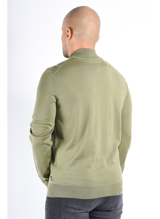 BOSS FA25 - Knit Half Zip Sweater Ebenji - Medium Green