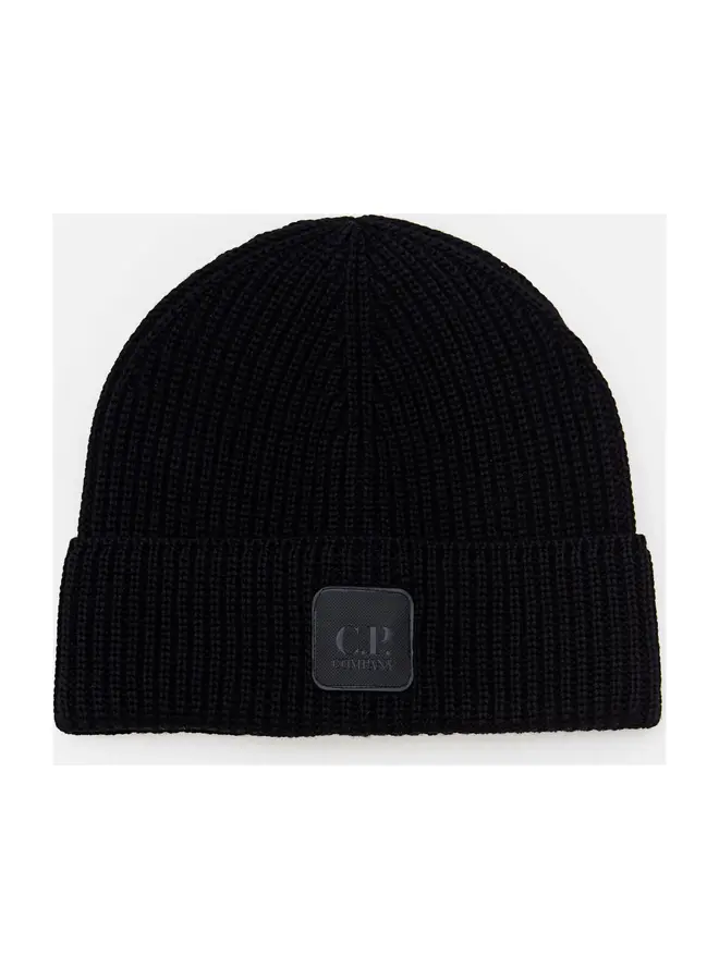CP Company Metropolis Series Extrafine Merino Wool Hat Black