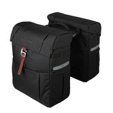 DUBBELE FIETSTAS IN BLACK/BROWN INCLUSIEF MIK ADAPTER 37L