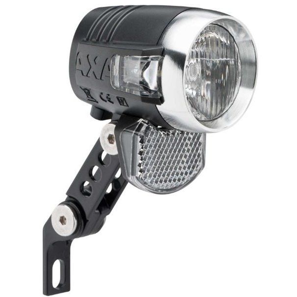 AXA KOPLAMP BLUELINE 50 E-BIKE 6V-12V LED OP ACCU IN ZWART