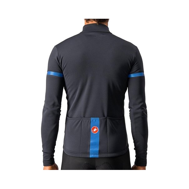 CASTELLI FONDO 2 JERSEY LIGHT BLACK MET BLUE REFLEX INZETSTROKEN