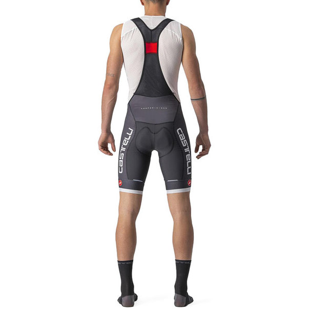 CASTELLI COMPETIZIONE KIT BIBSHORT IN DARK GRAY/SILVER GRAY