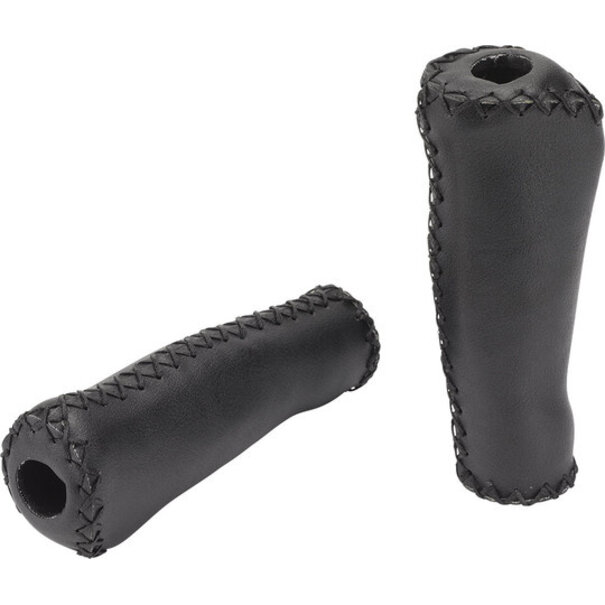 XLC RETRO HANDVATTEN 135MM LEER IN ZWART