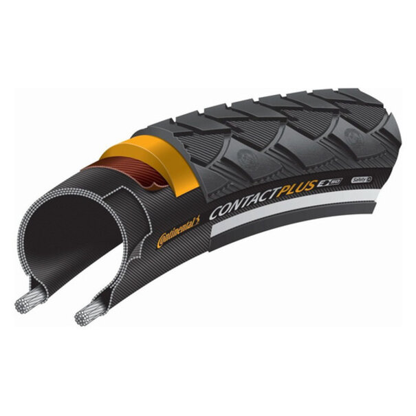 CONTINENTAL BUITENBAND 28X13/8 37-622 R CONTACT PLUS IN ZWART