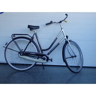 tour remnaaf dames 56cm frame zwart grijs met terugtraprem gebruikt