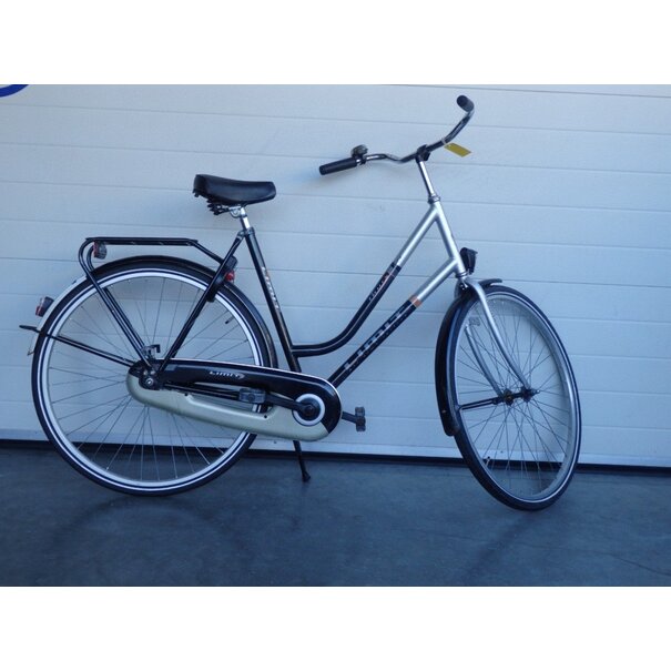 Limit tour remnaaf dames 56cm frame zwart grijs met terugtraprem gebruikt