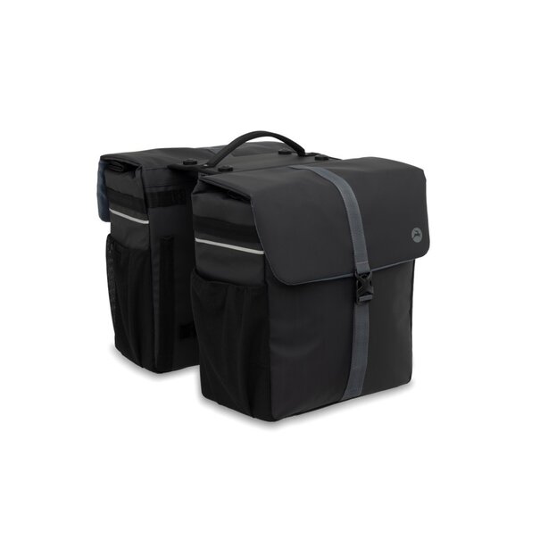 gazelle DOUBLE PANNIER MIK BLACK GREY DUBBELE TAS